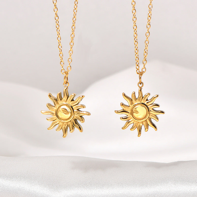 Wb Based Designer Model Necklace Women's Trendy Sun Pendant