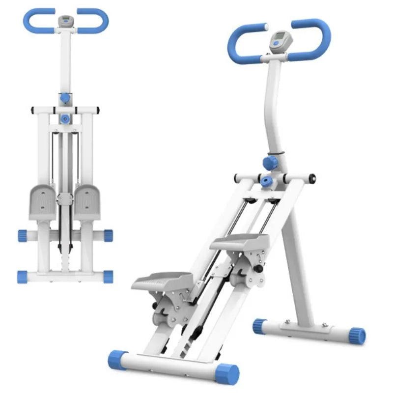 Web Based Stair Stepper With Resistance Home-Upgrade Vertical Climber Workout Machine For Full-Body Exercise Climber Fitness Equipment With Stable Frame Adjustable Handlebar-Blue Not Support Self-pick Up