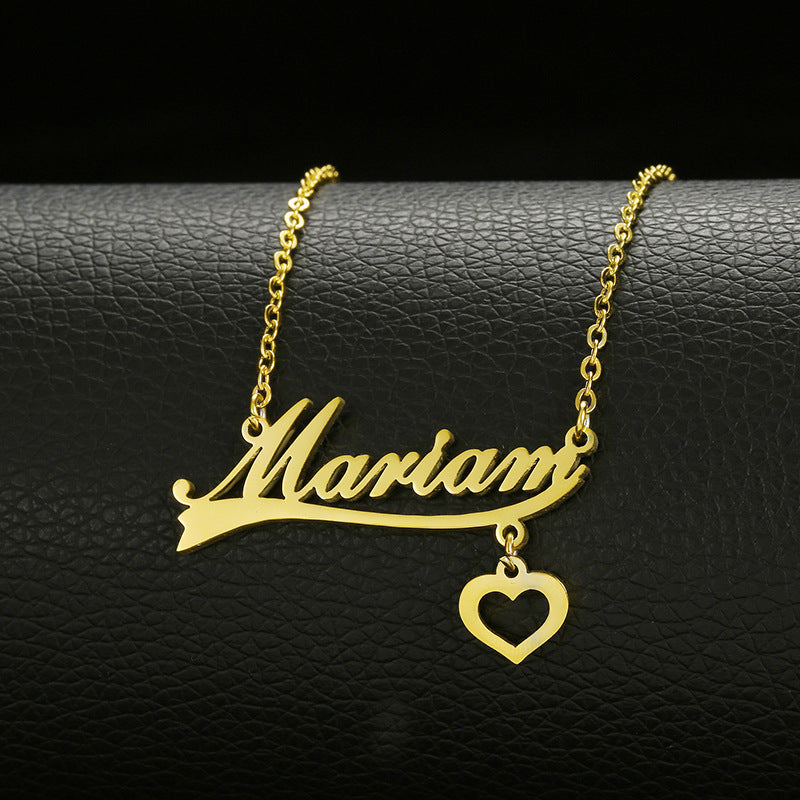 Web Based Stainless Steel Customized Various Sign Name Necklace Custom Butterfly Heart Nameplate For Women Girls Christmas Gift