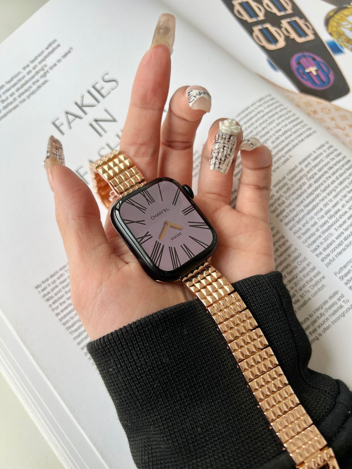 Web Based Cross Check Versatile Small Fragrance Metal Bracelet Strap