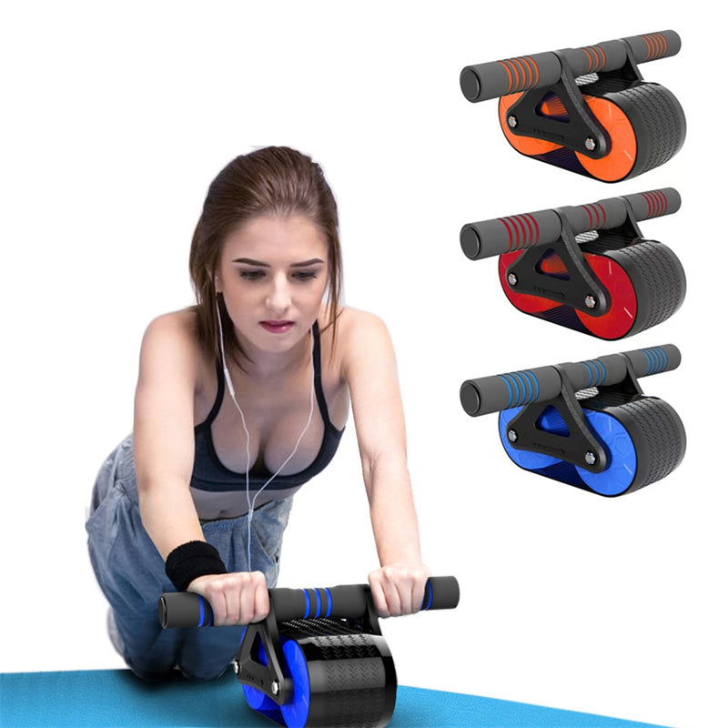 Webbased Double Wheel Abdominal Exerciser Women Men Automatic Rebound Ab Wheel Roller Waist Trainer Gym Sports Home Exercise Devices
