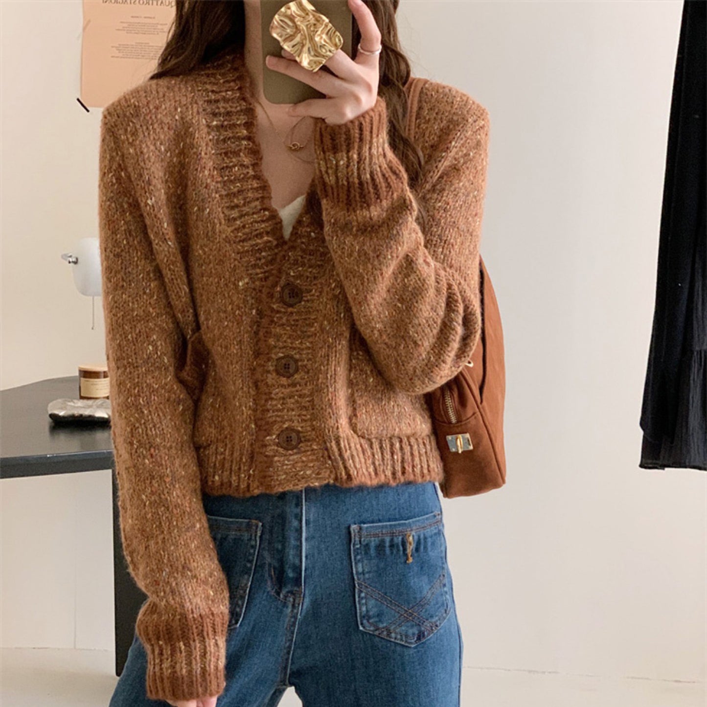 Web Based French Style Sweater Cardigan, Women's Spring Knitted Sweater, Kintted Top, Knitwear, Spring Clothing, Womens Clothing