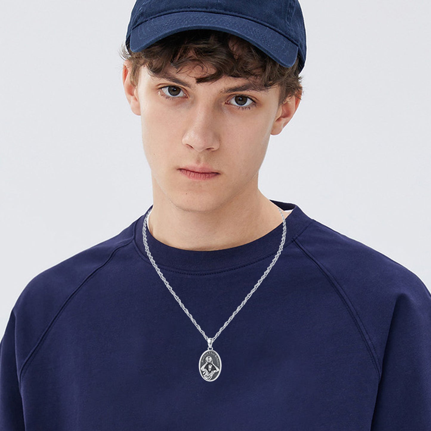 Web Based Basketball Athlete Pendant Necklace in 925 Sterling Silver
