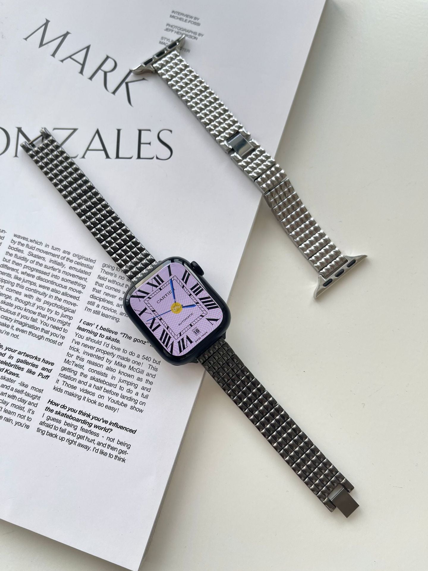 Web Based Cross Check Versatile Small Fragrance Metal Bracelet Strap