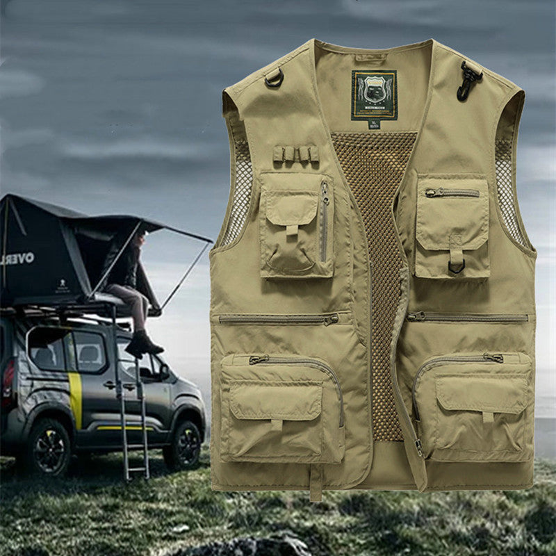 Webbased 14 Pockets Summer New Men US Tactical Hiking Fishing Vest Mens Photographer Waistcoat Mesh Cargo Sleeveless Jacket Tool Vest