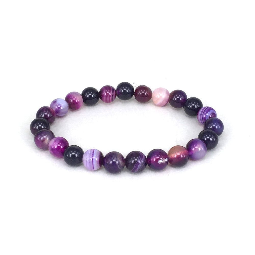 Wbs Bracelet En Pierre Naturelle Violet Pour Femme