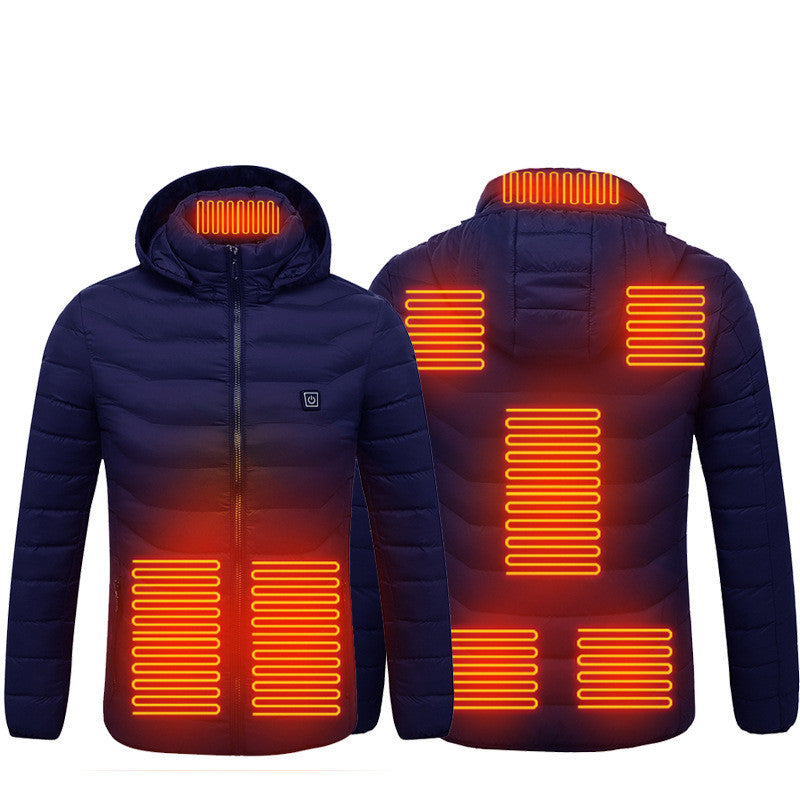 Web Based Winter Heated Jacket USB Electric Cotton Coat Zip-up Heater Thermal Clothing Heating Vest For Men
