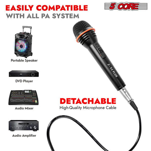 Web Based 5Core Microphone Dynamic Mic Karaoke Singing Studio XLR Mics Handheld Microfono