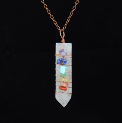 Web Based Moon Hexagonal Column Pendant
