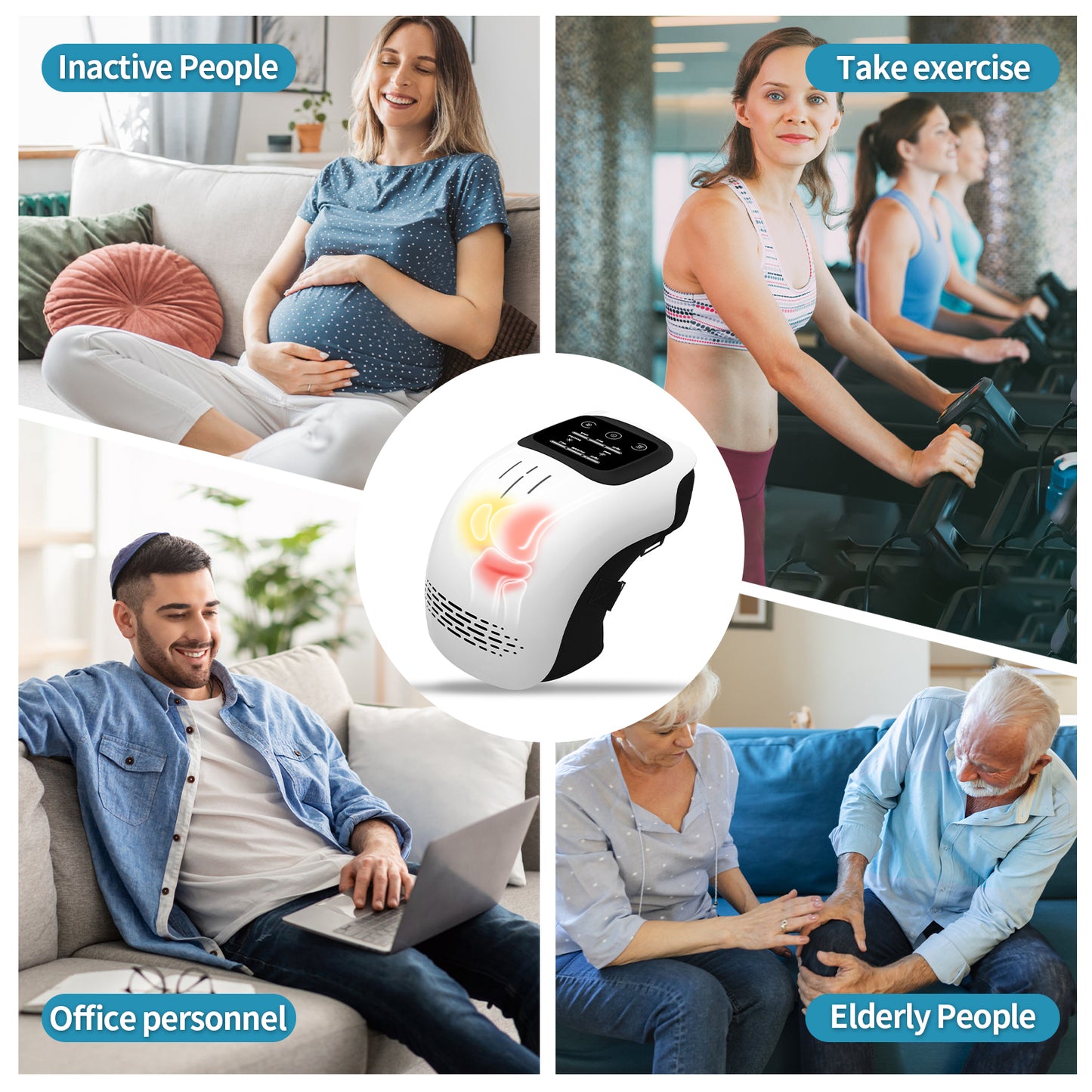 Web Based Intelligent Home Use Electric Intelligent Kneading Heating Knee Massager Rechargeable Pain Relief Infrared Laser Vibration Knee Massager