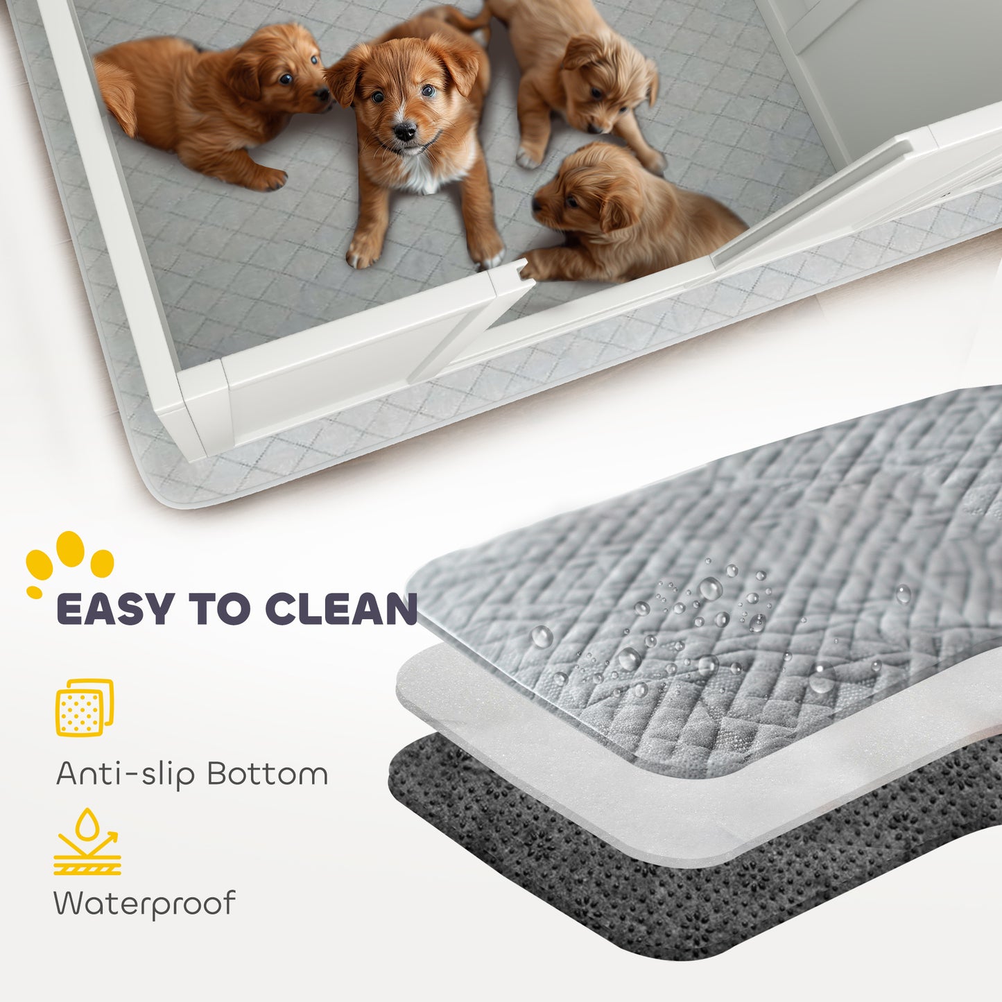 Web Based Whelping Box for Dogs w/ Retractable Light Stand, Waterproof Pee Pad & Adjustable Height Door for Medium Breed Dogs