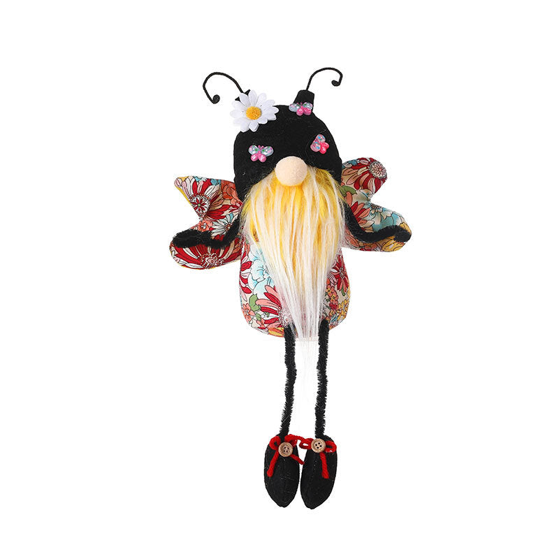 Web Based Bee Festival Flower Butterfly Long Legs Faceless Doll