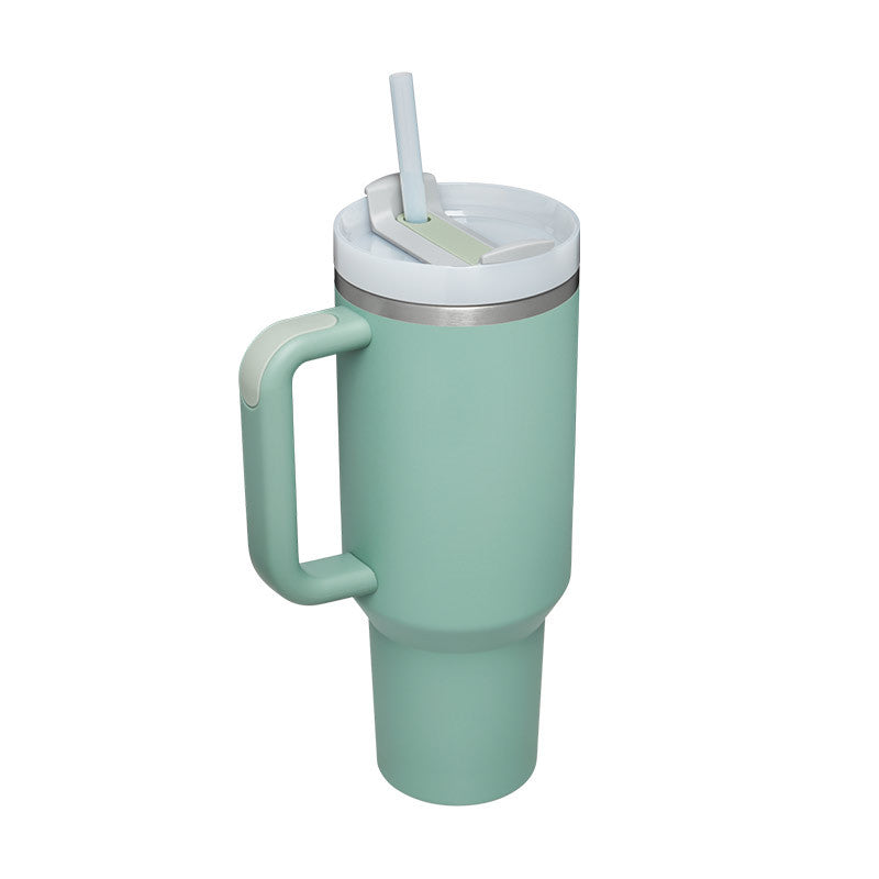 Web Based 40 Oz Tumbler With Handle Straw Insulated, Stainless Steel Spill Proof Vacuum Coffee Cup Tumbler With Lid Tapered Mug Gifts For Valentine Lover Suitable For Car Gym Office Travel