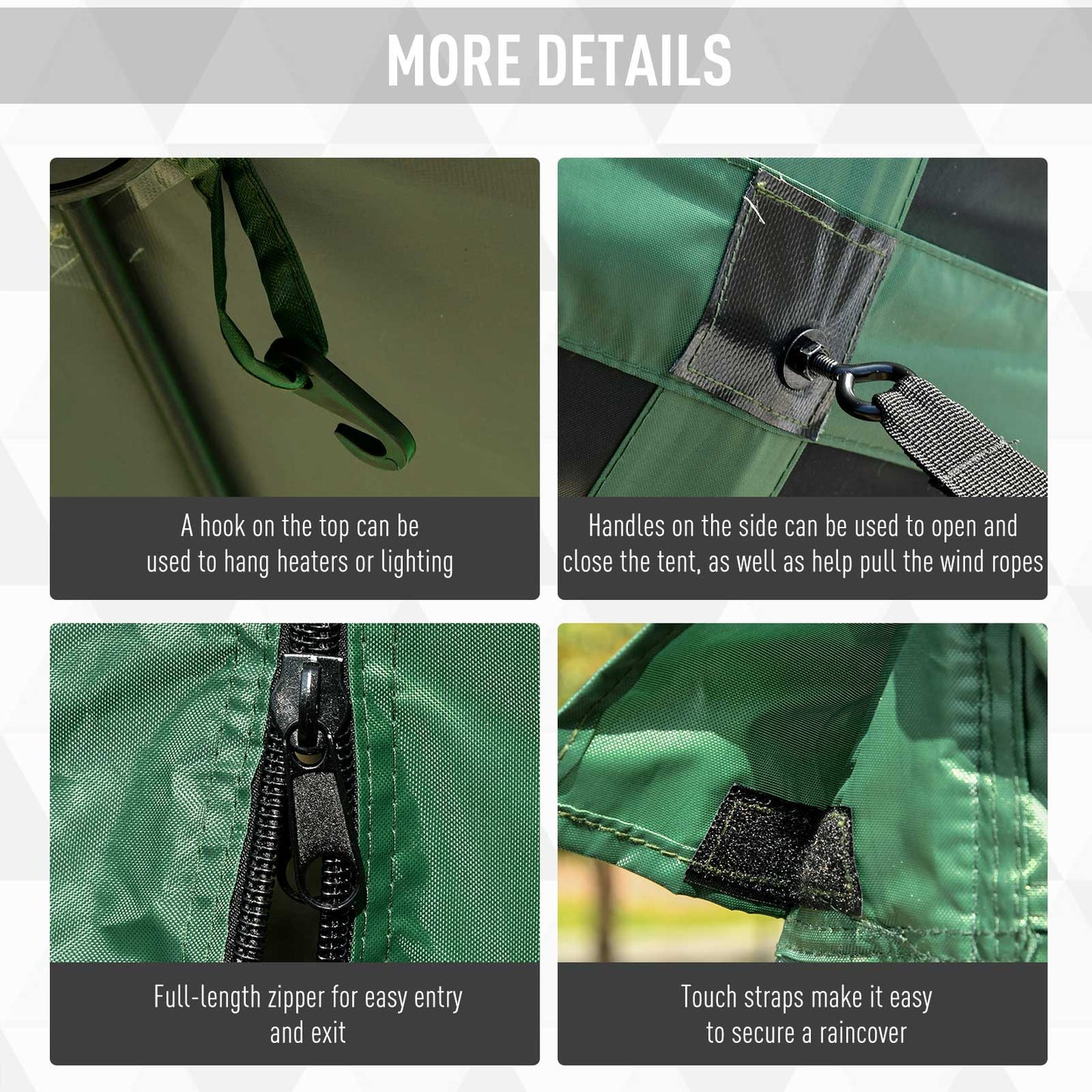 Web Based Pop Up Camping Canopy Gazebo Screen Shelter Tent with Single Person Easy Set-Up, Ventilating Mesh, Portable Carry Bag for Outdoor Camping Party Event, 7x7FT, Green