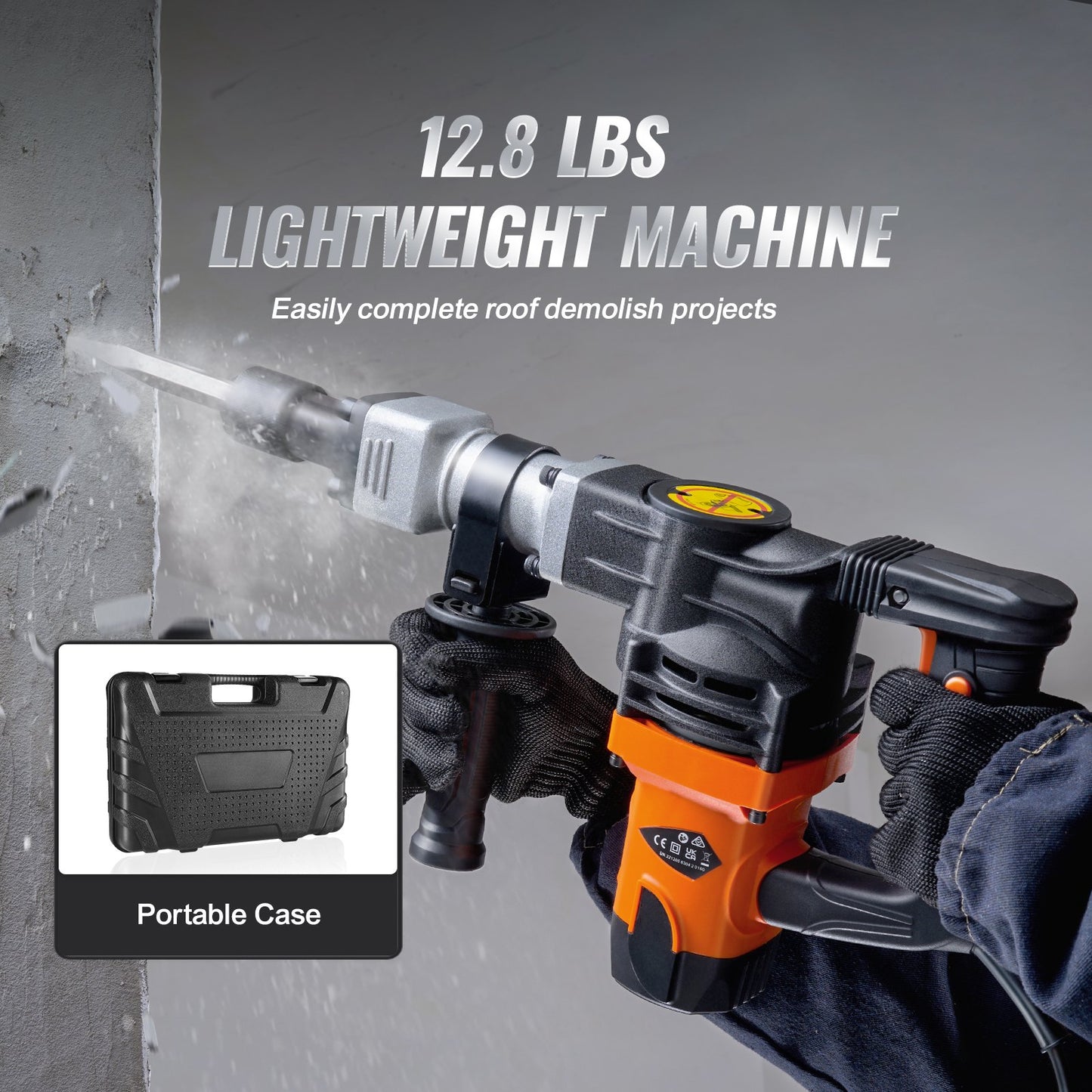 Web Based Demolition Jack Hammer Concrete Breaker 1400W Electric Hammer 2 Chisel Bit