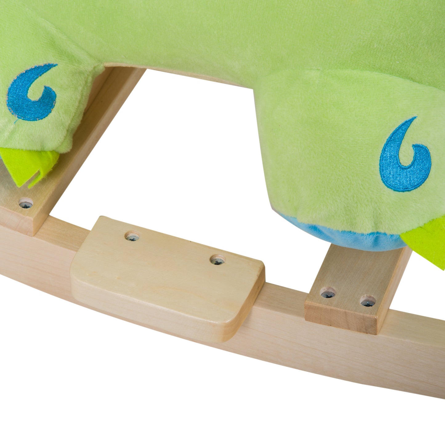 Web Based Kids Plush Ride-On Rocking Horse Toy Dinosaur Ride on Rocker Green with Realistic Sounds