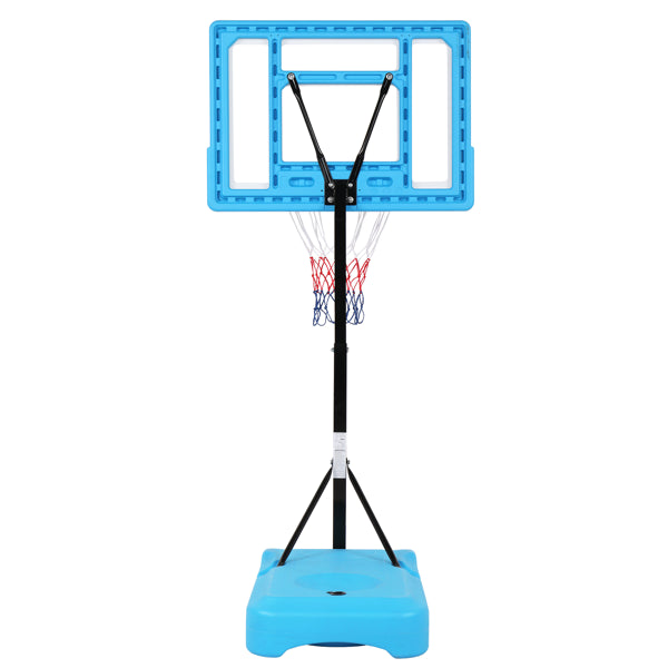 Web Based  Transparent Board Basket Frame Adjustable 115-135cm Poolside Basketball Hoop Blue