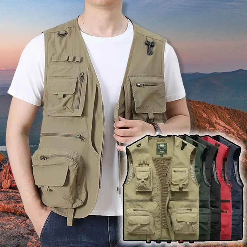 Webbased 14 Pockets Summer New Men US Tactical Hiking Fishing Vest Mens Photographer Waistcoat Mesh Cargo Sleeveless Jacket Tool Vest