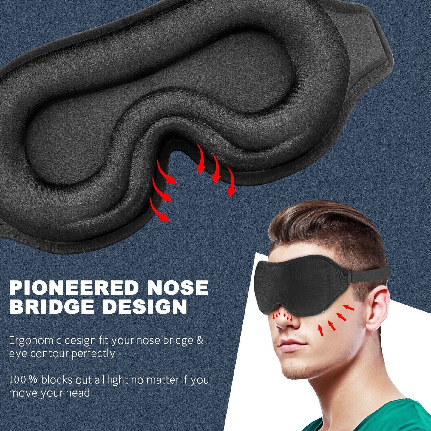 Web BasedTravel 3D Eye Mask Sleep Soft Padded Shade Cover Rest Relax Sleeping Blindfold