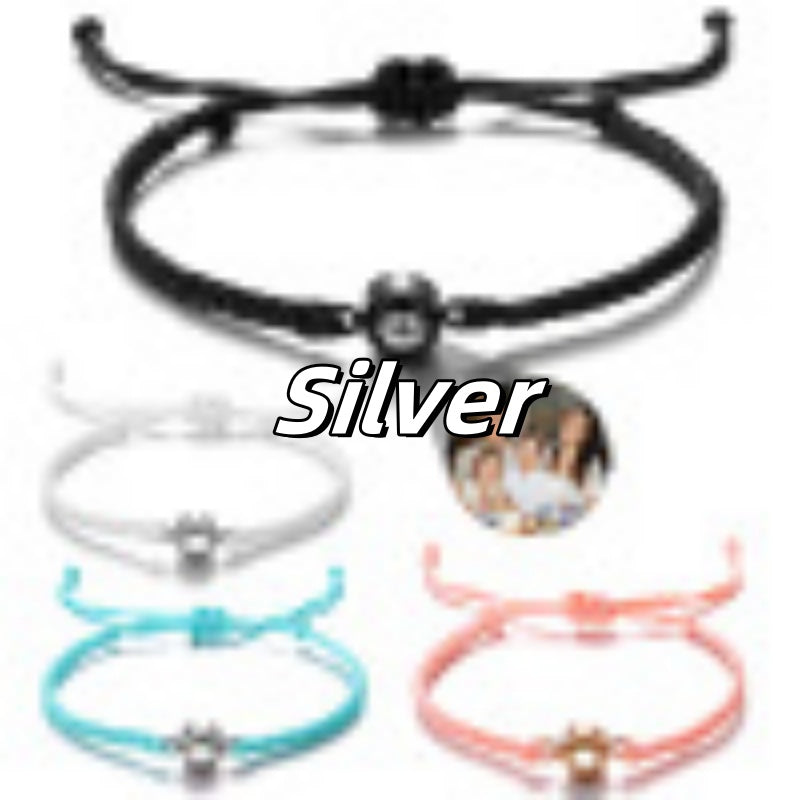 Web Based Projection Bracelets Circle Photo Bracelet Customized Colorful Woven Projection Bracelet Adjustable