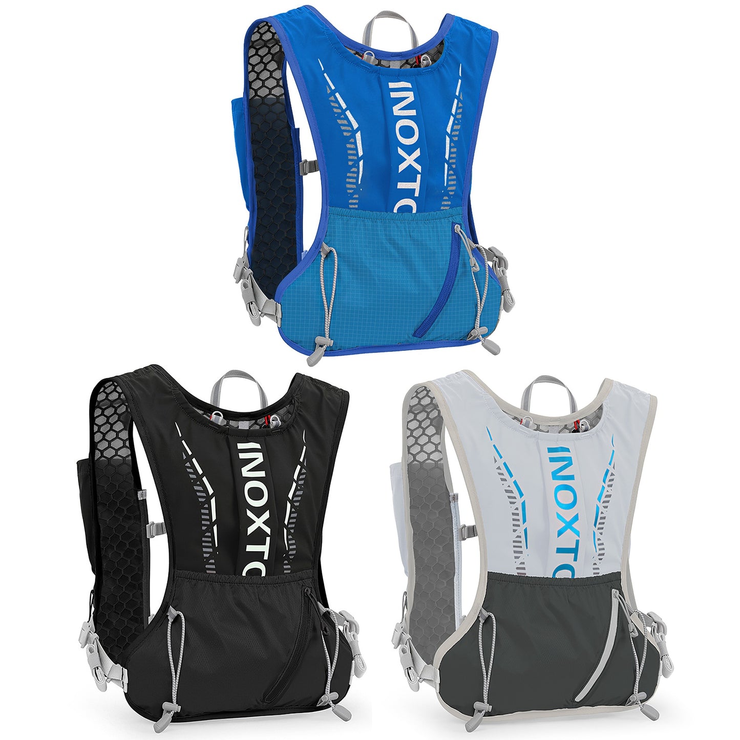 Web Based  Sport Hydration Vest Running Backpack With 15oz 50oz Water Bladder Adjustable Strap Storage Bag For Trail Running Marathon Race Hiking