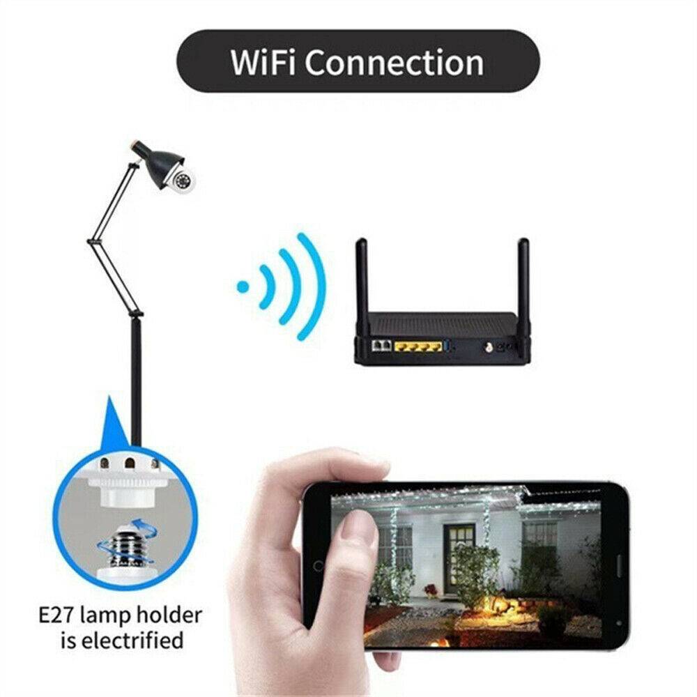IWeb Based R E27 Light Bulb Camera 1080P HD Wireless Wifi Smart Home Security Camera