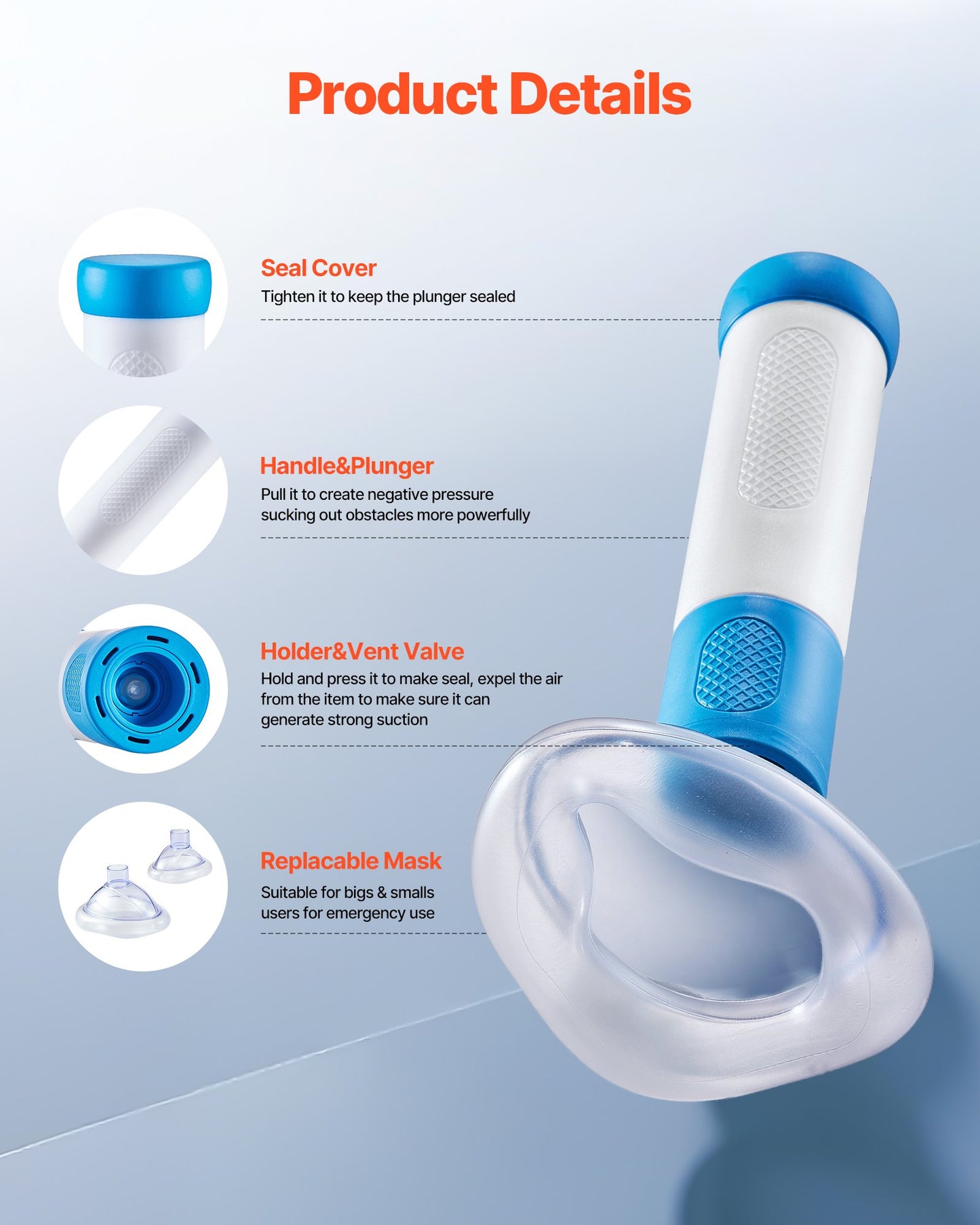 We Based Choking Rescue Device Portable Airway Clear Anti Choking Suction Device 4 Masks