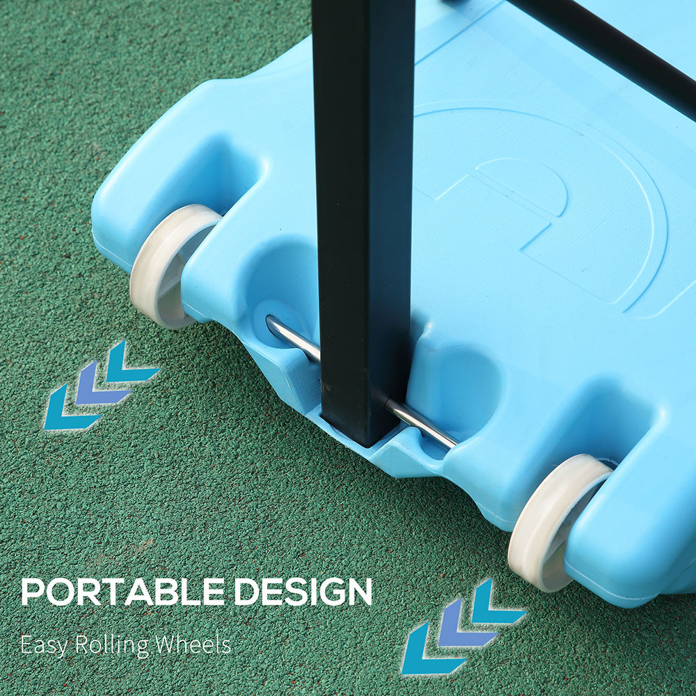 Web Based Poolside Basketball Hoop Stand, 36.5inch-48.5inch Height Adjustable Portable Hoop System With Clear Backboard & Fillable Base For Whole Family, Blue, Black, Red