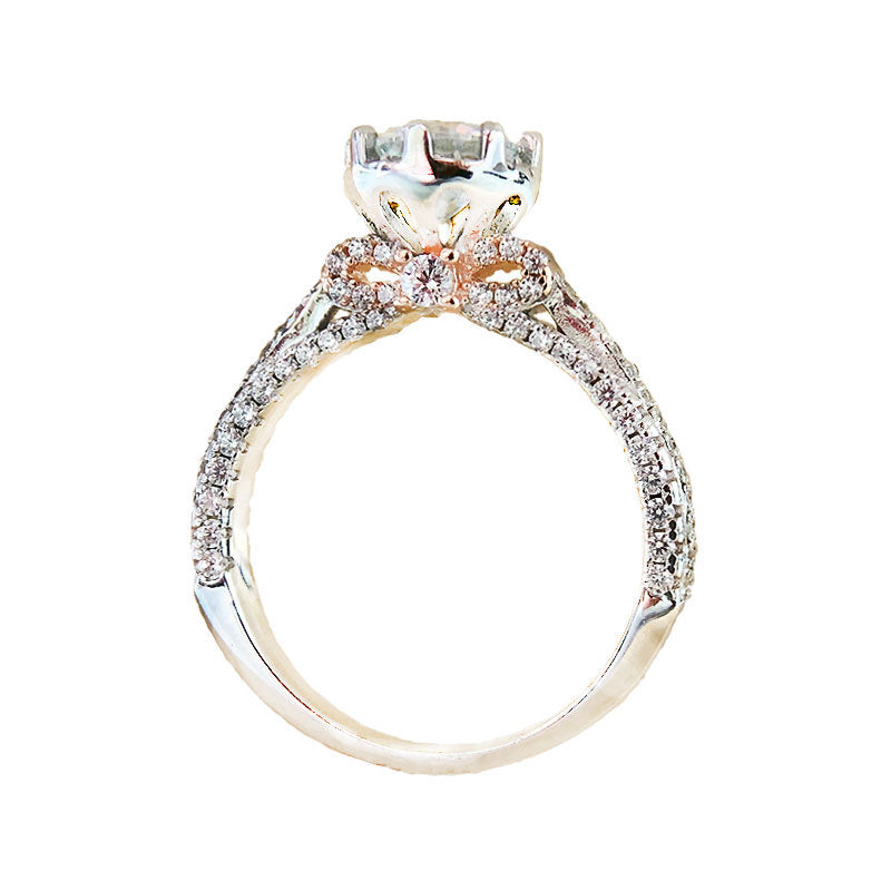 Web Based Mossanite Color Electroplating 18k Rose Gold Diamond Ring