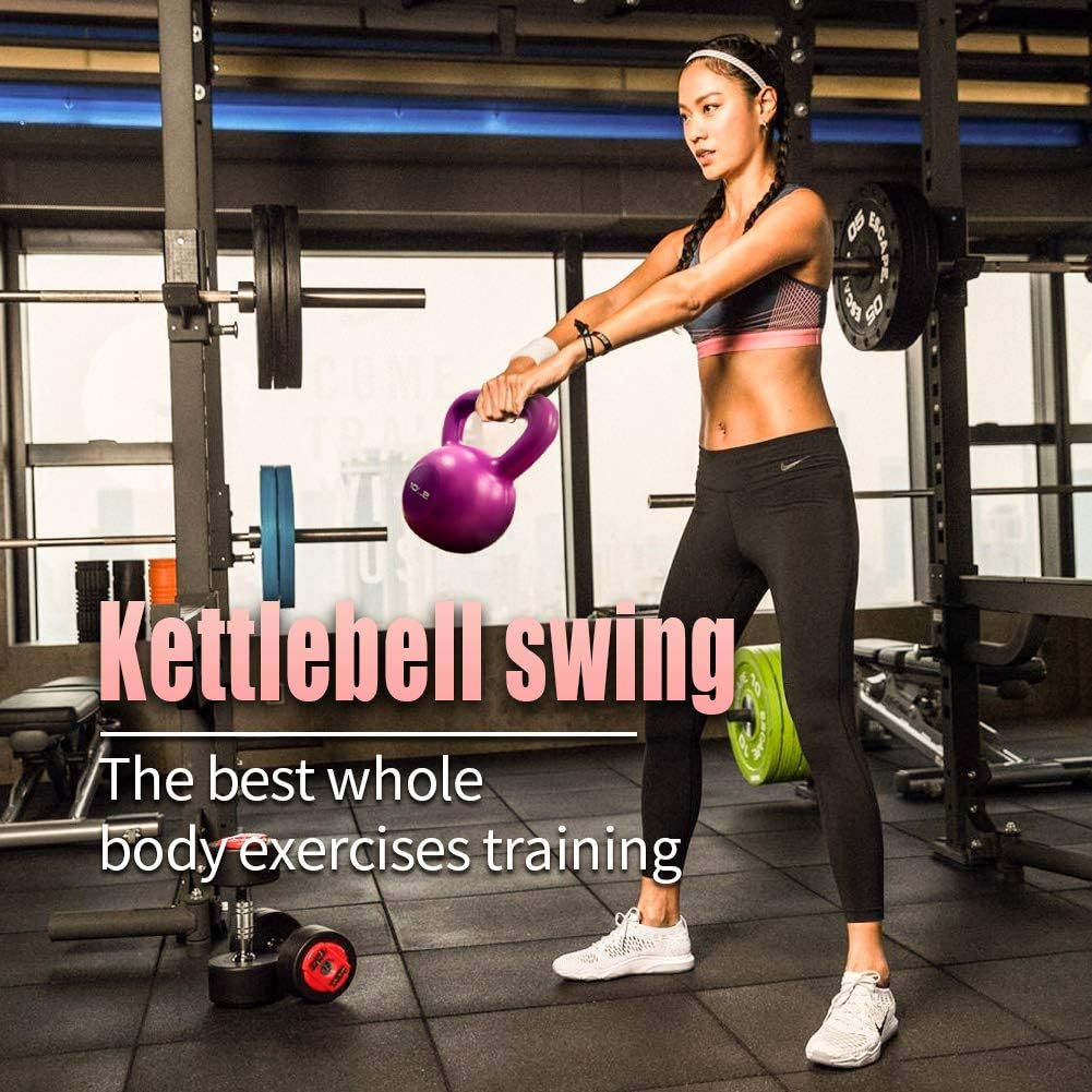 Web Based 5lbs Kettlebell Set, Strength Training Kettlebells Weight Set For Women, Vinyl Coated Kettle Bell For Home Gym Workout Weight Lifting Equipment, Comfortable Grip Wide Handle Weights