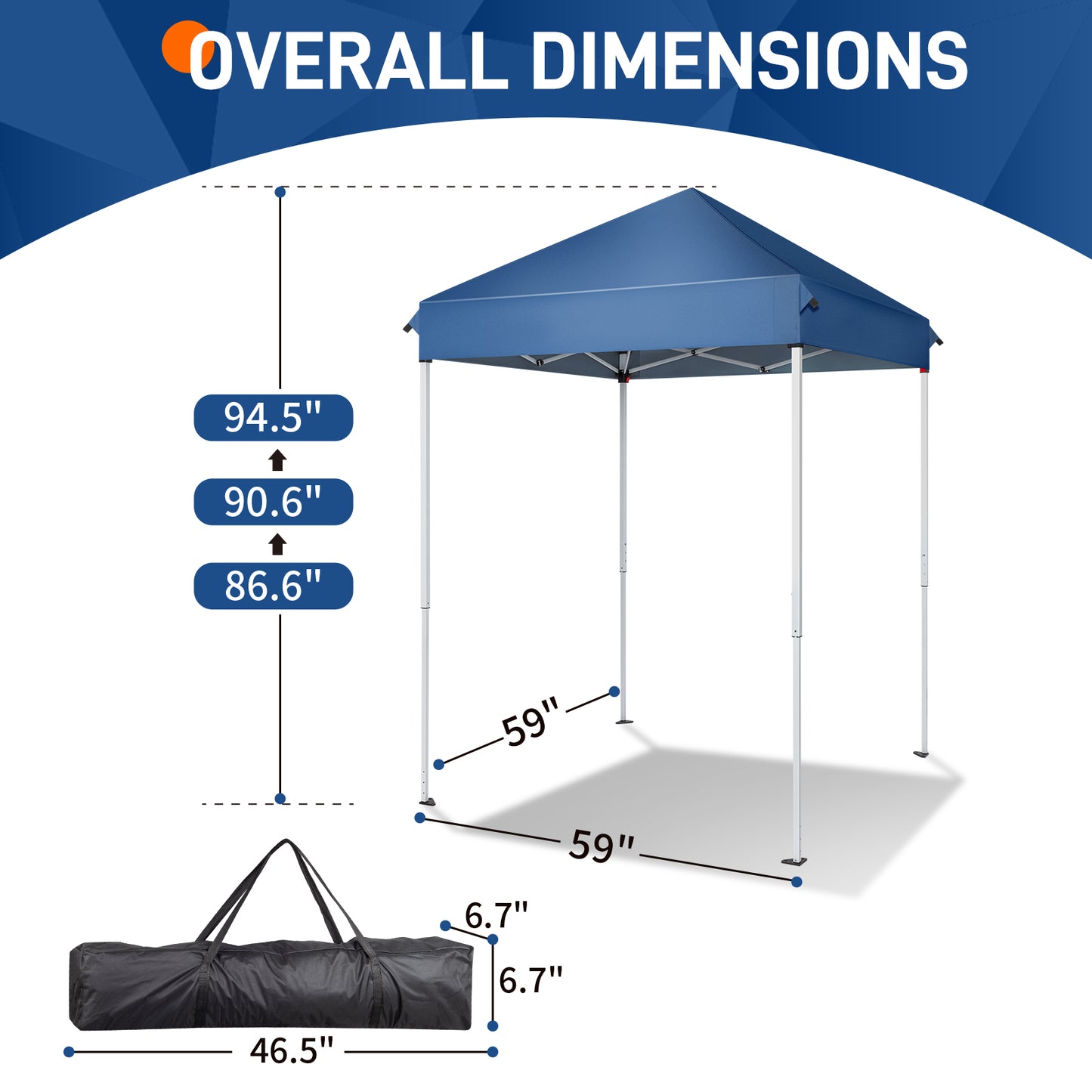 Web Based 5X5ft Blue, Outdoor Awning, Foldable