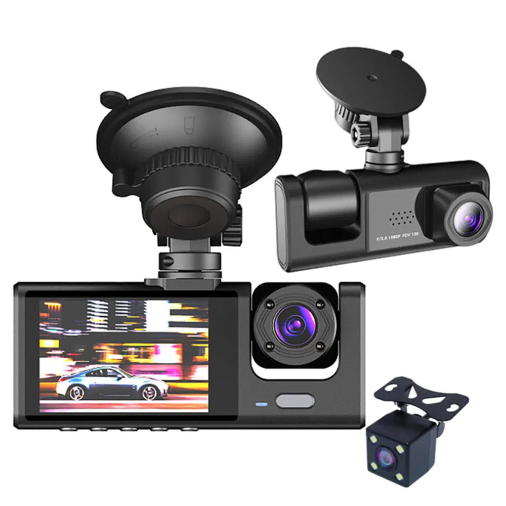 Web Based Car Dual Lens Dash Cam HD 1080P Front Rear Inside Video Recorder Camera G-Sensor