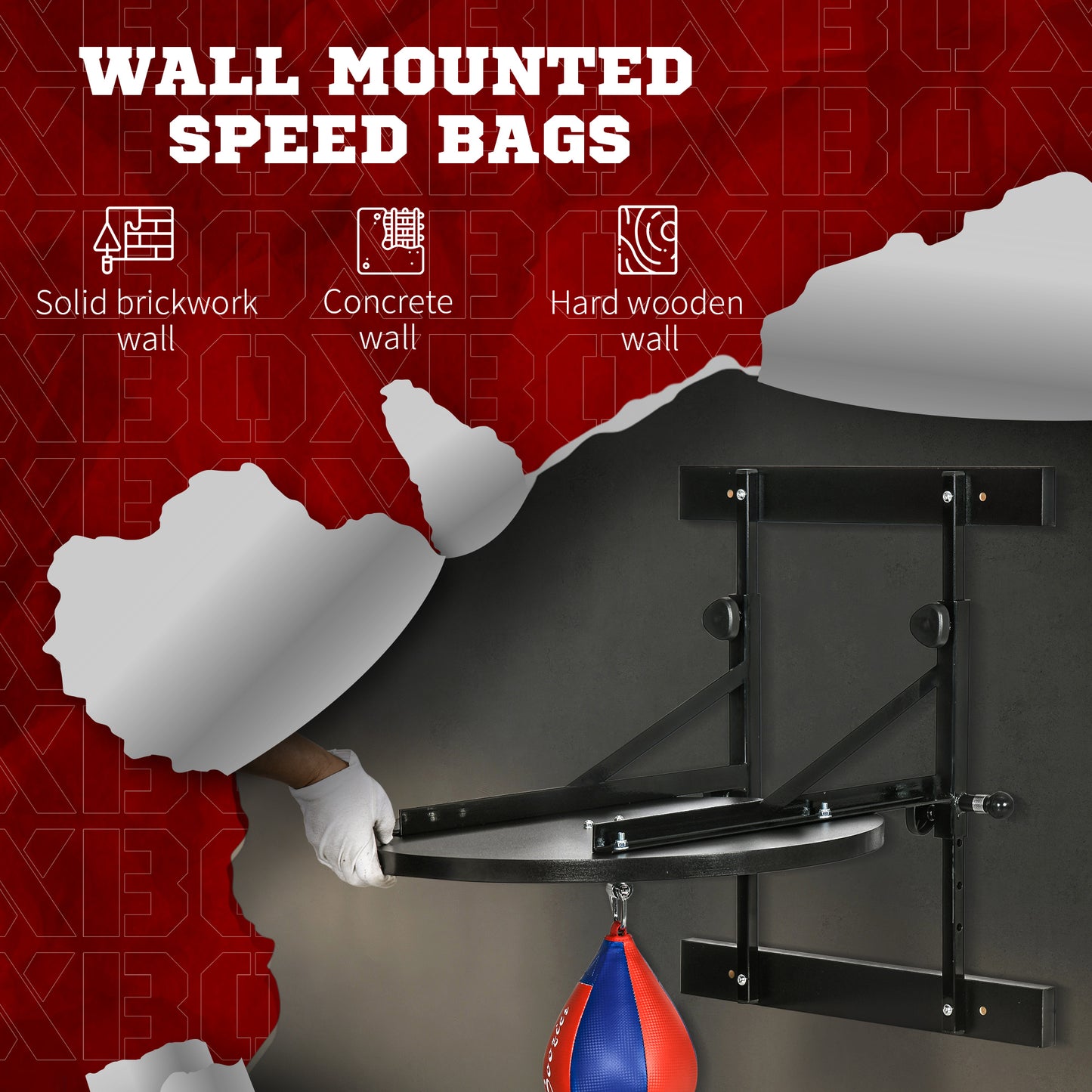 Web Based Adjustable Speed Bag Platform, Wall Mounted Speed Bags for Boxing, with 360-Degree Swivel and 10'' Speedbag