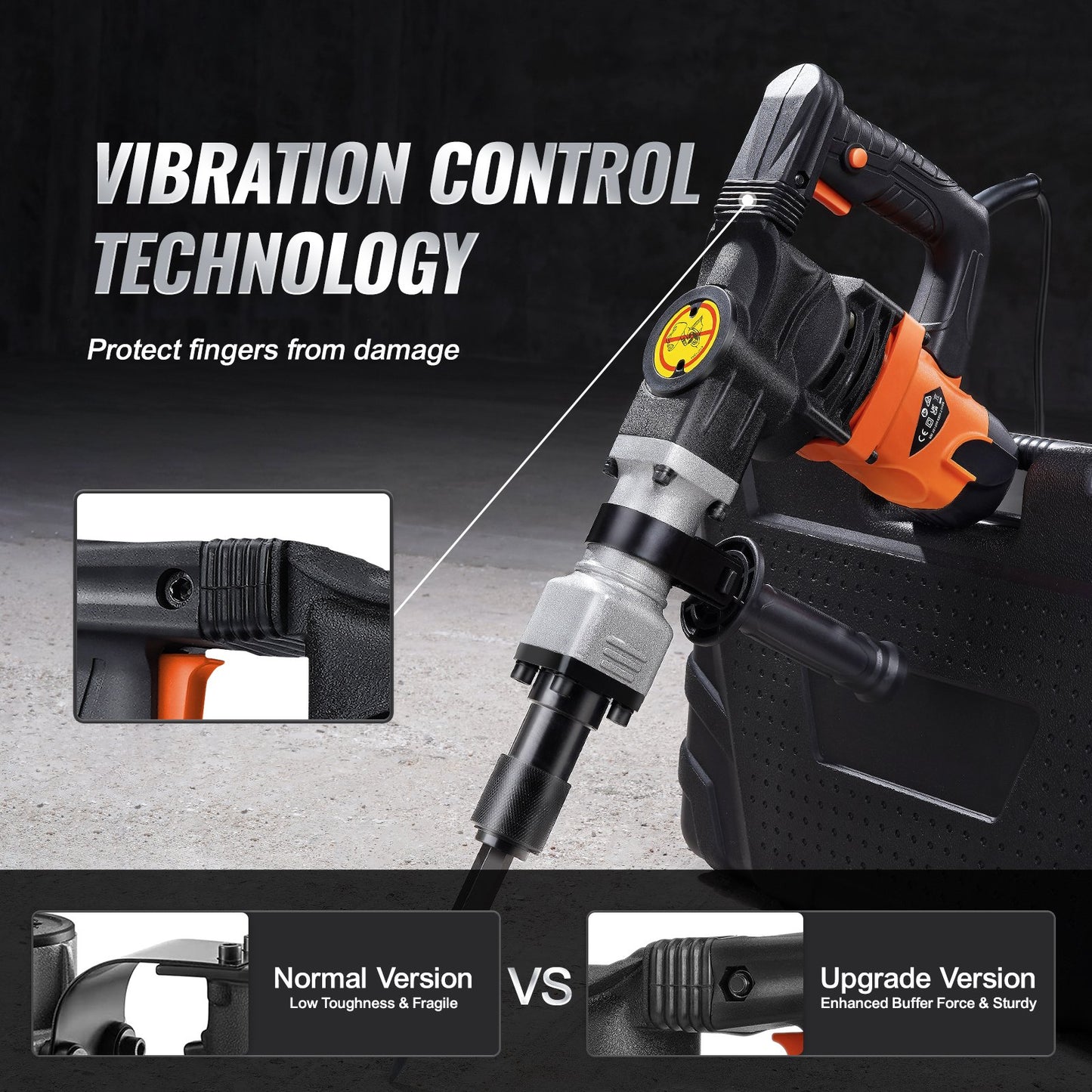 Web Based Demolition Jack Hammer Concrete Breaker 1400W Electric Hammer 2 Chisel Bit