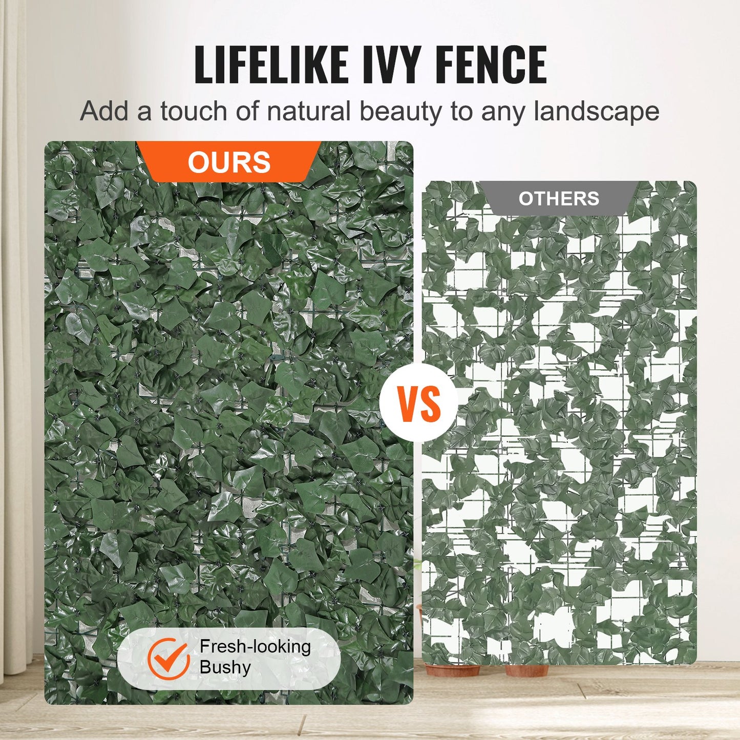 Wb Based Ivy Privacy Fence, 59 X 98 In Artificial Green Wall Screen, Greenery Ivy Fence With Strengthened Joint, Faux Hedges Vine Leaf Decoration For Outdoor Garden, Yard, Balcony, Patio Decor