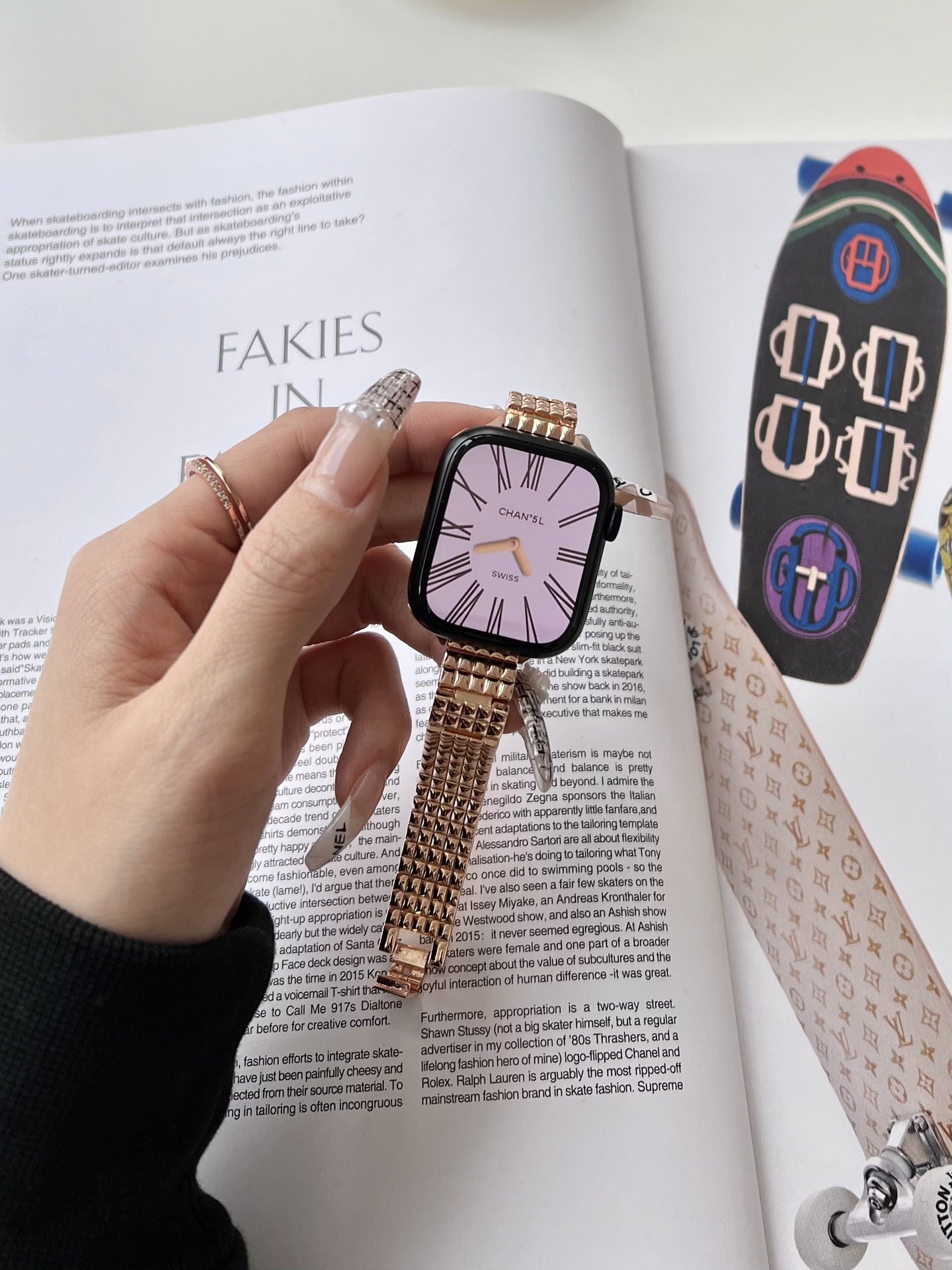 Web Based Cross Check Versatile Small Fragrance Metal Bracelet Strap