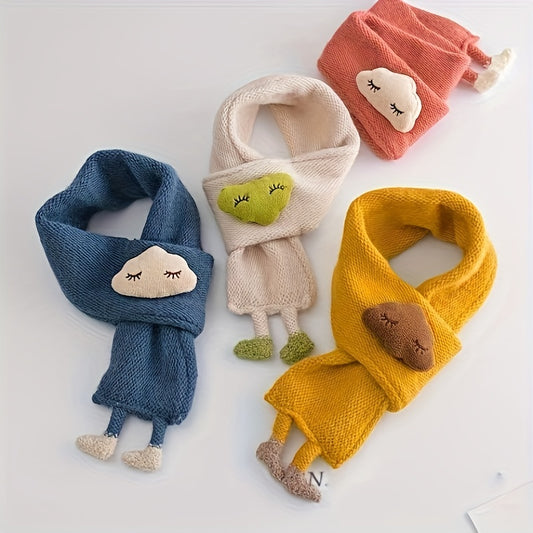 Web Based Children's Scarf, Girls Warm Knitted Scarf, Cute Cloud Neck Scarf For Autumn And Winter Kids Scarf Soft Warm Knit Neck Warmer Winter Classic Scarf For Boys Girls