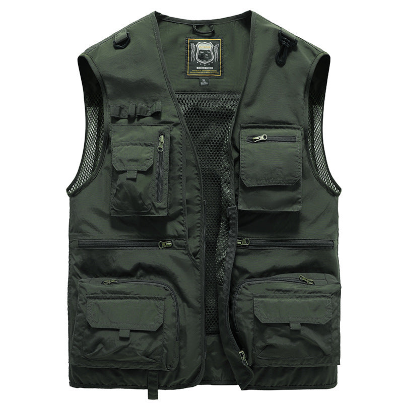 Webbased 14 Pockets Summer New Men US Tactical Hiking Fishing Vest Mens Photographer Waistcoat Mesh Cargo Sleeveless Jacket Tool Vest