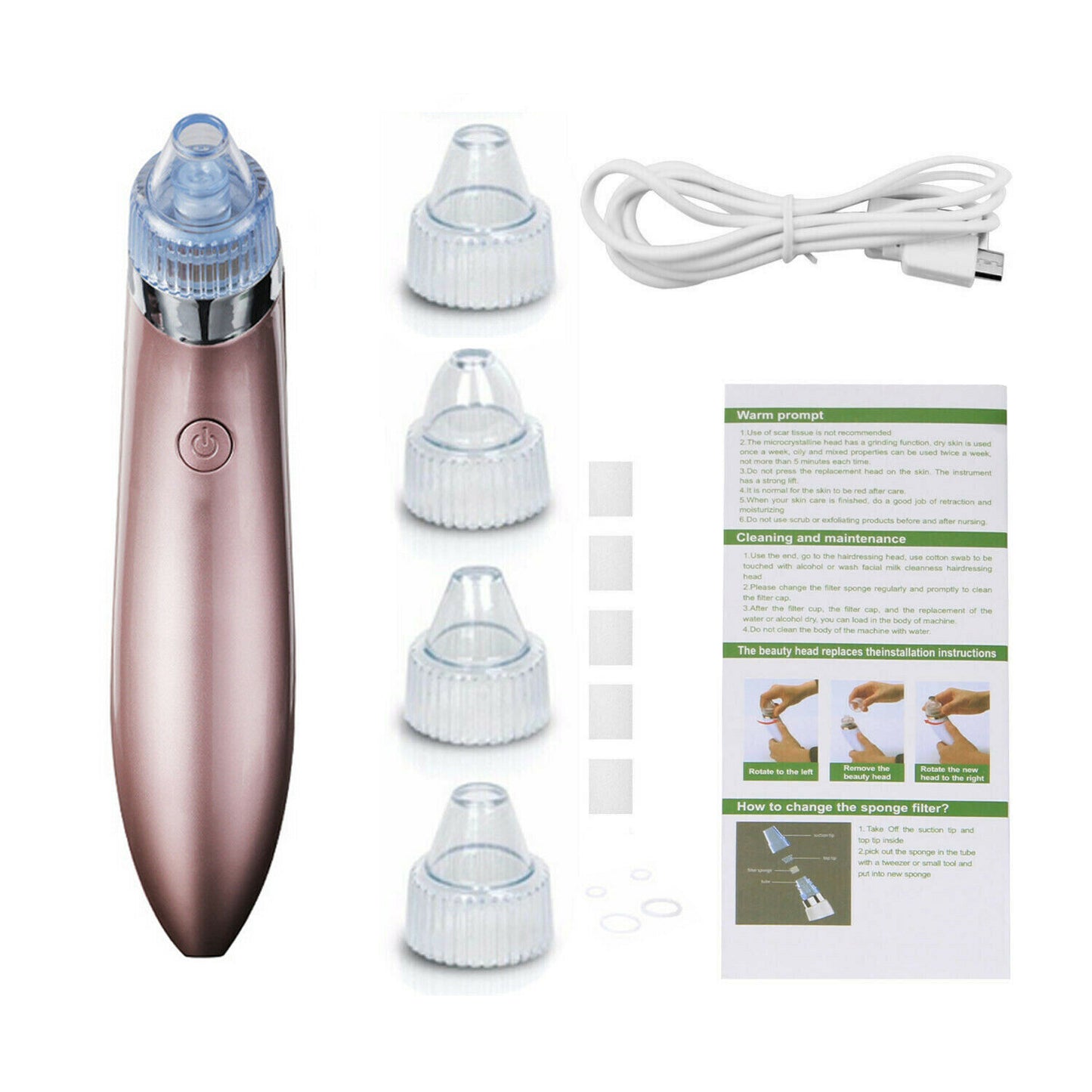 Web Based Blackhead Vacuum Pore Cleaner Acne Pimple Remover Strong Suction Tool Electric Blackhead Remover Pore Vacuum Suction Diamond Dermabrasion Face Cleaner