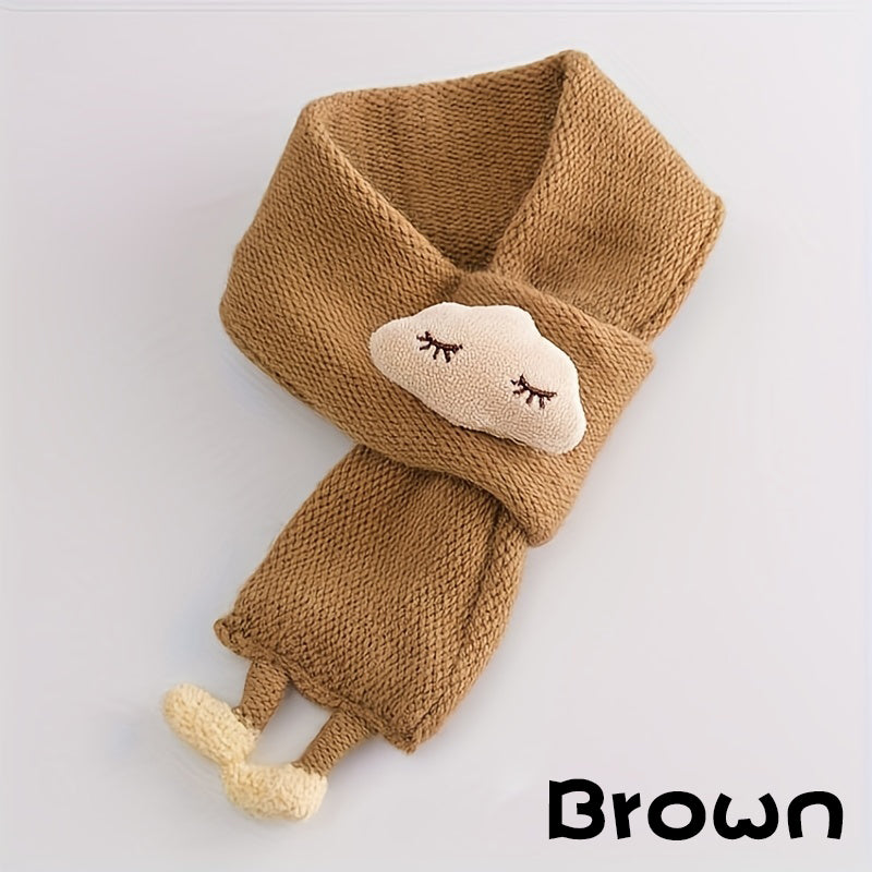 Web Based Children's Scarf, Girls Warm Knitted Scarf, Cute Cloud Neck Scarf For Autumn And Winter Kids Scarf Soft Warm Knit Neck Warmer Winter Classic Scarf For Boys Girls
