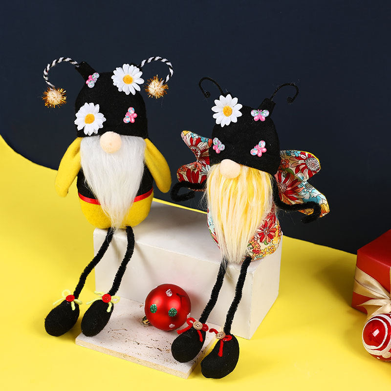 Web Based Bee Festival Flower Butterfly Long Legs Faceless Doll