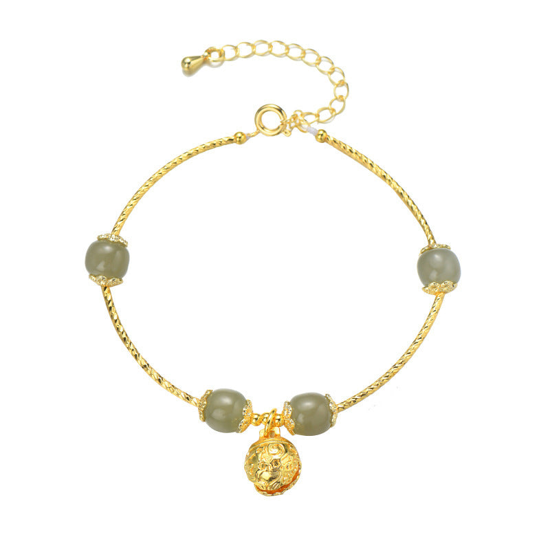 Web Based Flower Transfer Bead Double Layer Bracelet