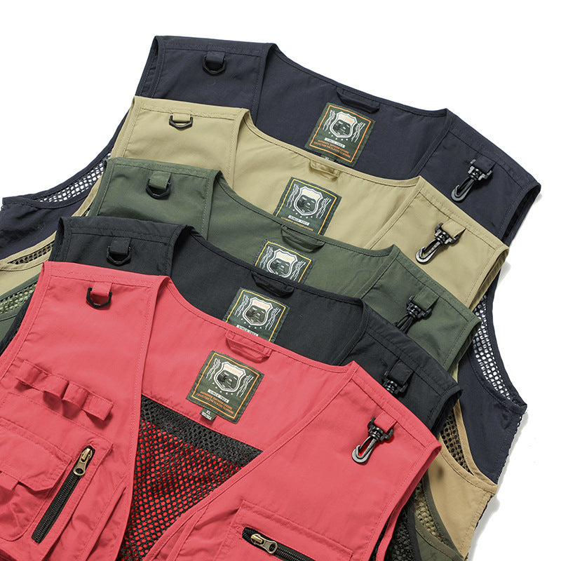Webbased 14 Pockets Summer New Men US Tactical Hiking Fishing Vest Mens Photographer Waistcoat Mesh Cargo Sleeveless Jacket Tool Vest