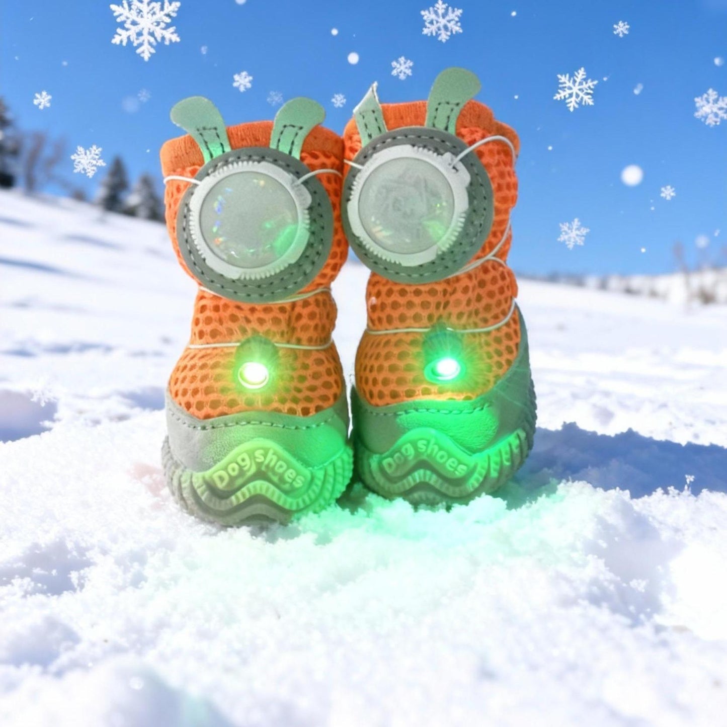 Web Based Glowing Dog Shoes 4PCS LED Light-Up Anti-Slip Paw Protector For Small Medium Dogs Night Safety Visibility Outdoor Shoes