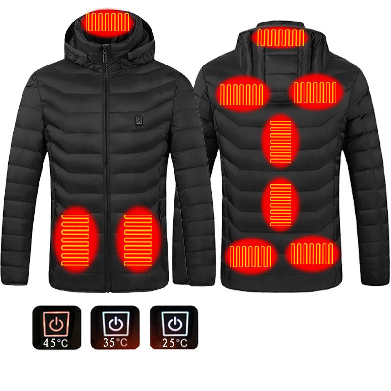 Web Based Winter Heated Jacket USB Electric Cotton Coat Zip-up Heater Thermal Clothing Heating Vest For Men