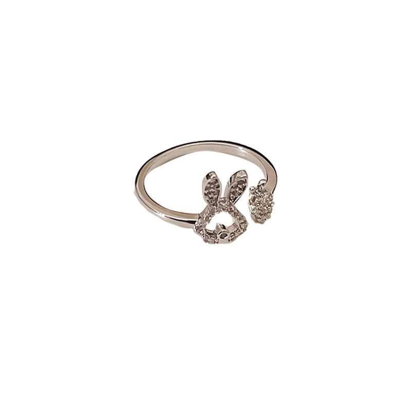 Web Based Asymmetric Carrot Rabbit Ring For Women