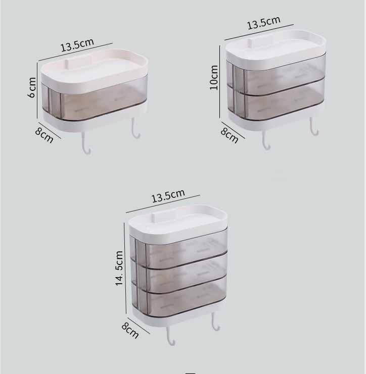 WebBased Bathroom Soap Box Wall-mounted Multi-layer Soap Box Toilet Rotatable Drain Soap Box Multifunctional Toiletry Rack Wall Shelf