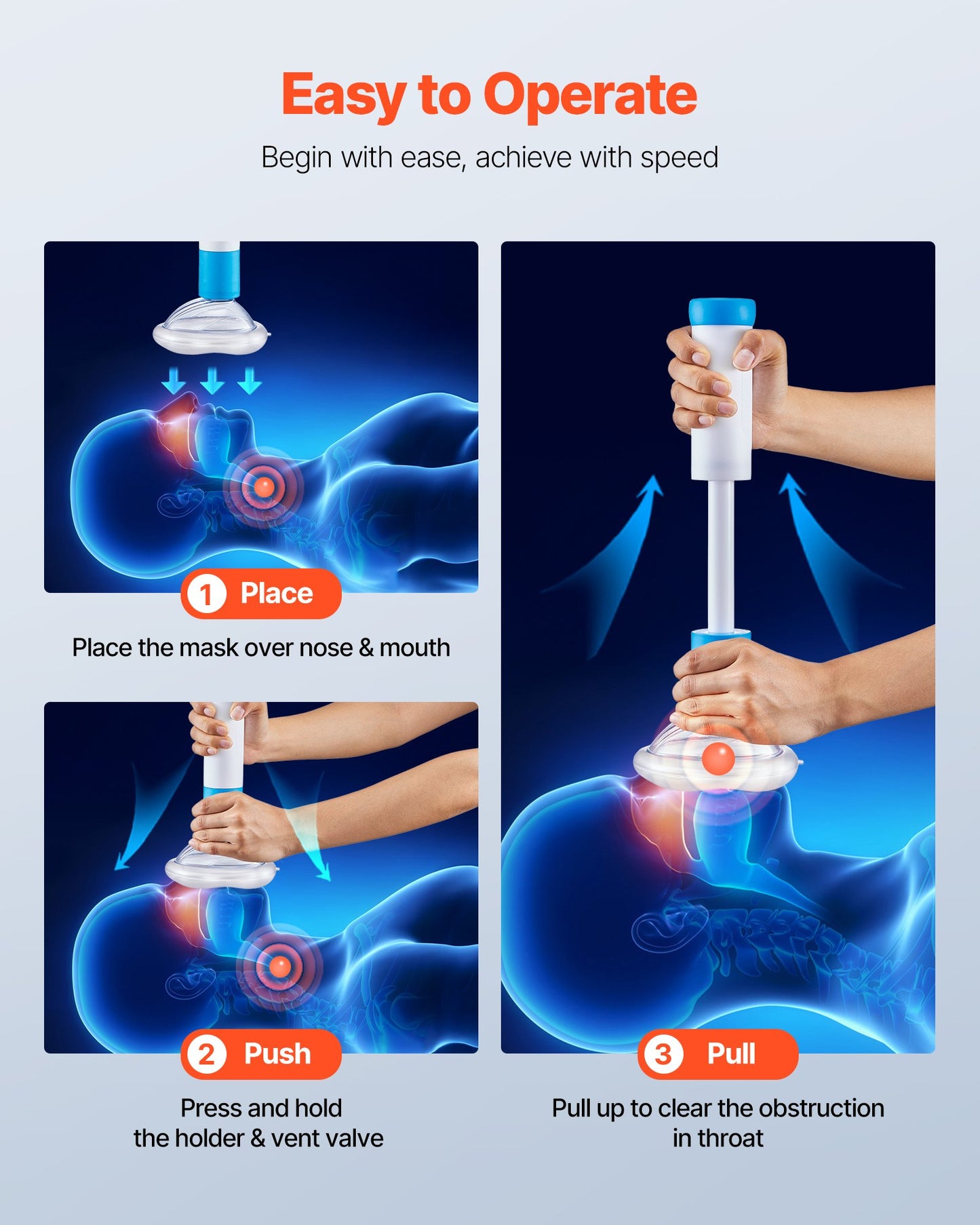 We Based Choking Rescue Device Portable Airway Clear Anti Choking Suction Device 4 Masks