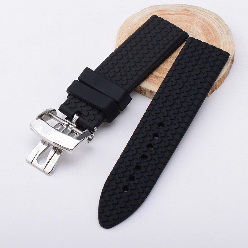 Web Based Chopard Butterfly Buckle Silicone Rubber Strap