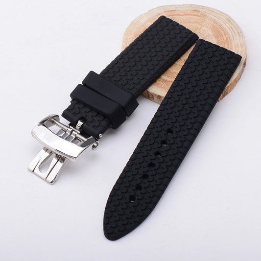 Web Based Chopard Butterfly Buckle Silicone Rubber Strap